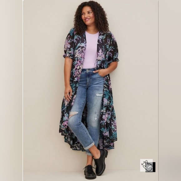NWT Torrid Floral Kimono Size 1 - Picture 1 of 8